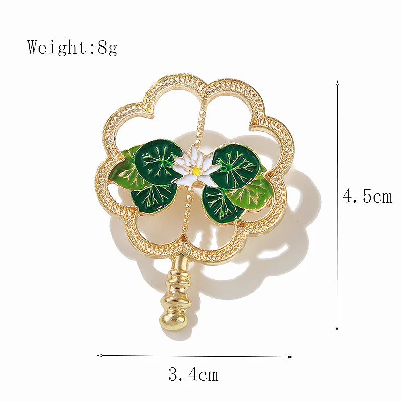 XSB027 - Green Flower Brooch