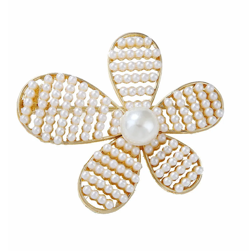 XSB060 - Golden Flower Brooch