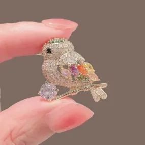 XSB089 - Crystal Bird Saree Brooch