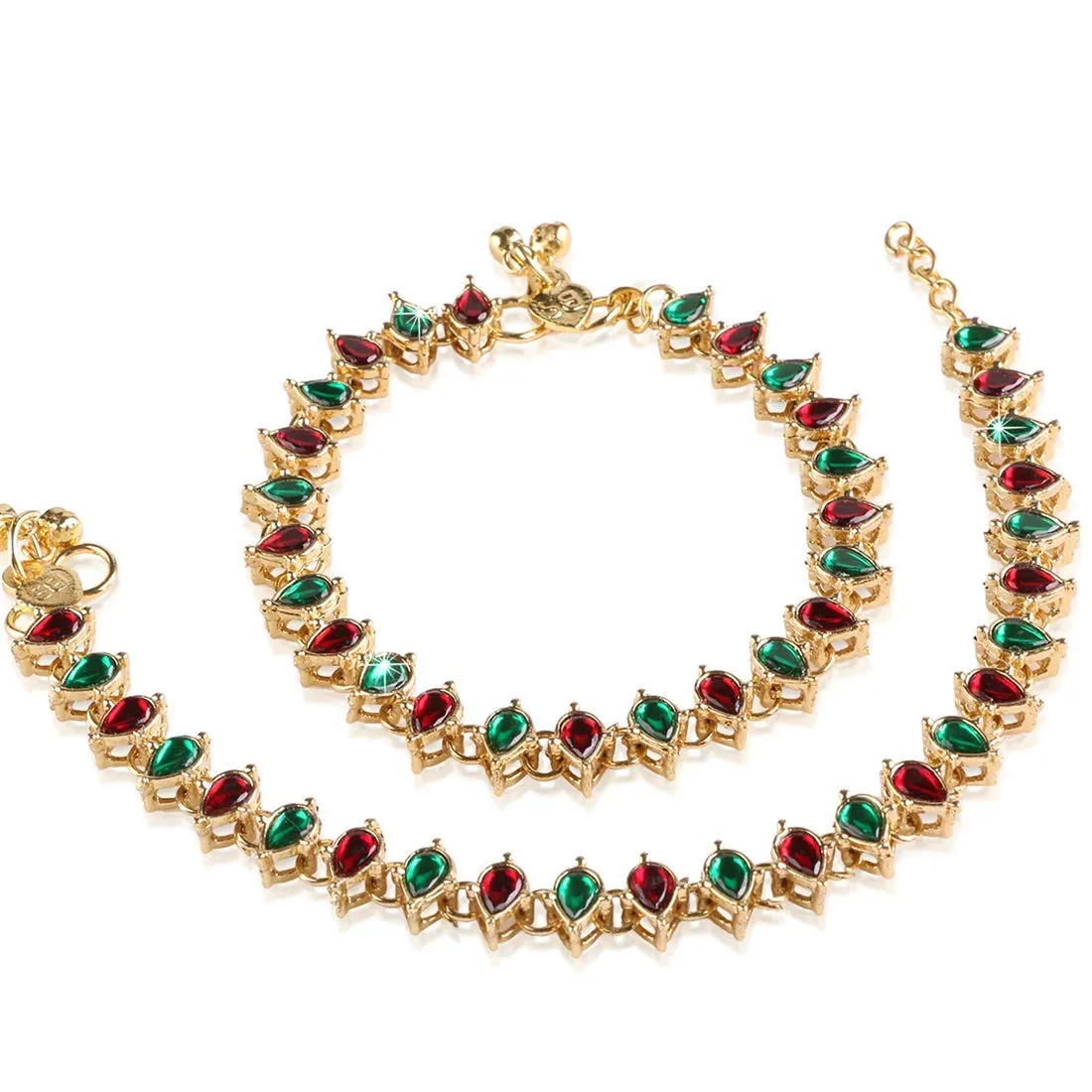 Yellow Chimes Traditional Elegant Gold Plated Payal Anklets for Women and Girls